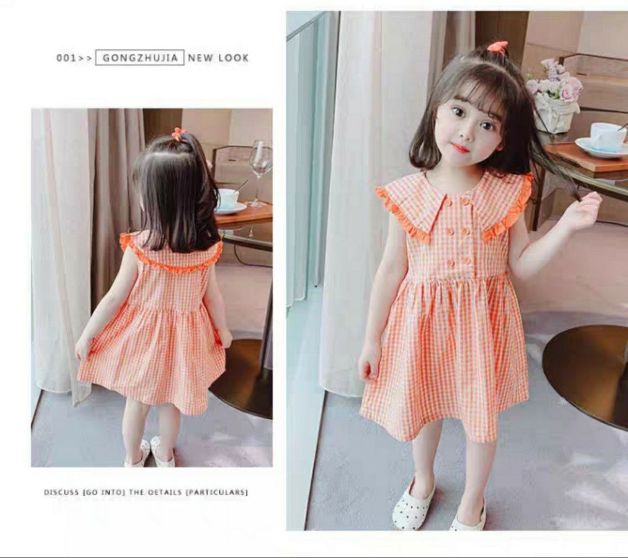 Đầm caro cổ thủy thủ