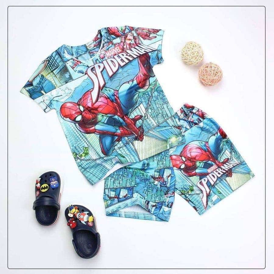 Bộ thun ngắn Spiderman bé trai