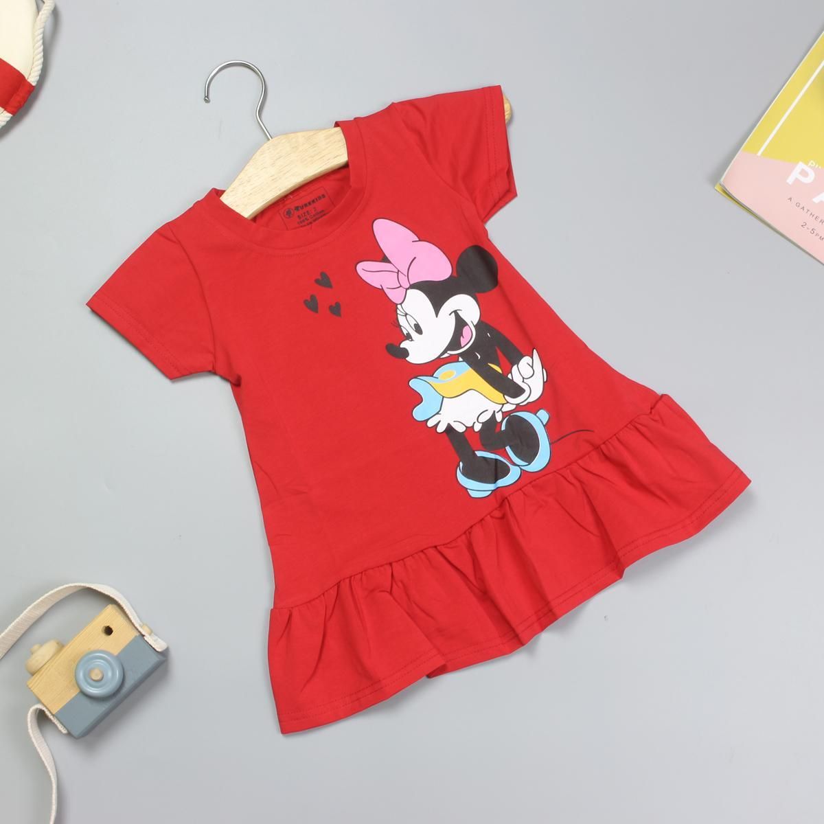 Đầm thun Mickey bé gái