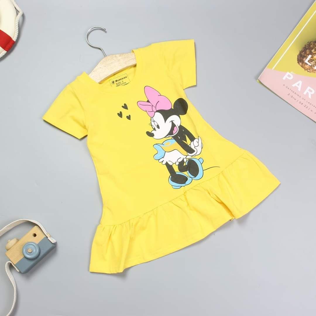 Đầm thun Mickey bé gái