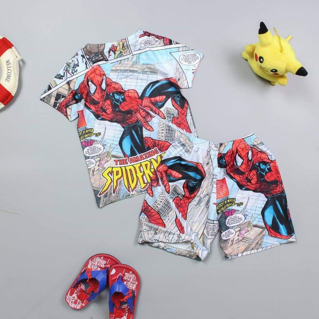 Bộ thun ngắn Spiderman bé trai