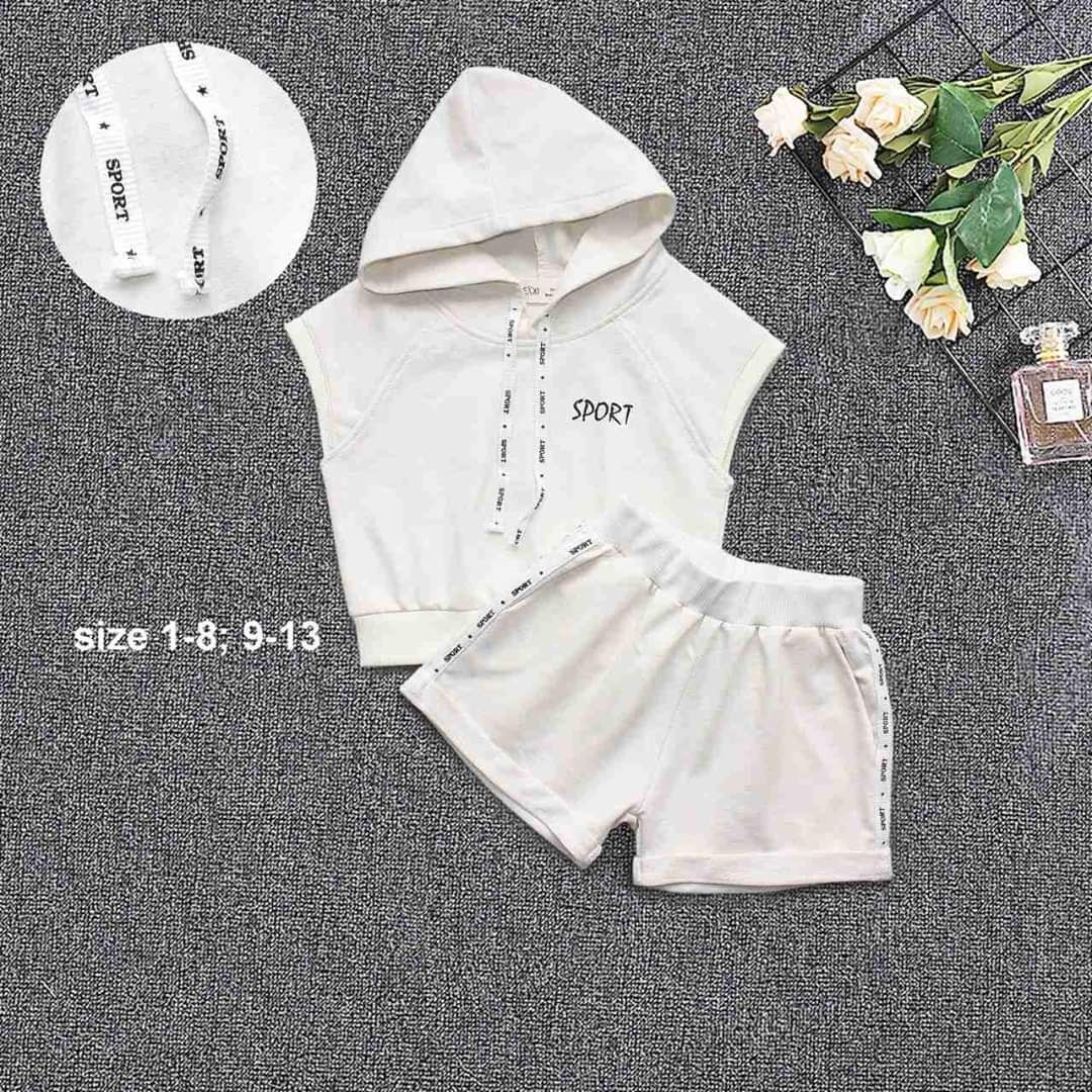 Bộ thun short hoodie cho bé