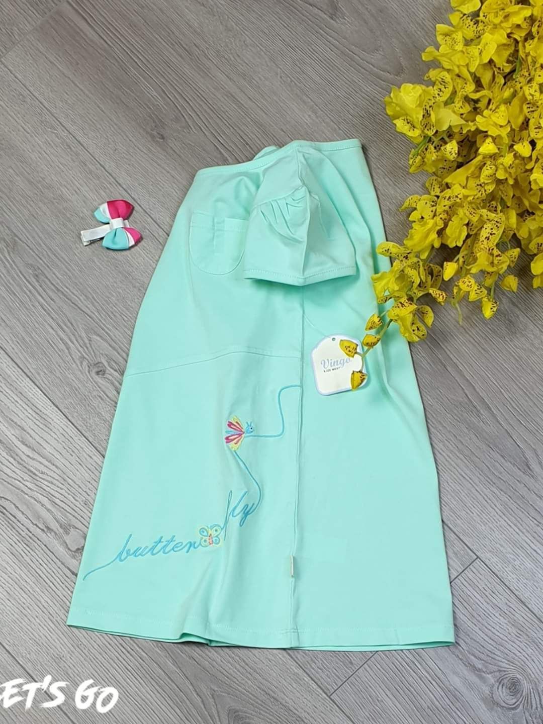 Đầm thun bông hí bé gái