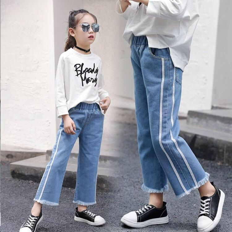 Quần jean dài ống suông bé gái 5-9 tuổi