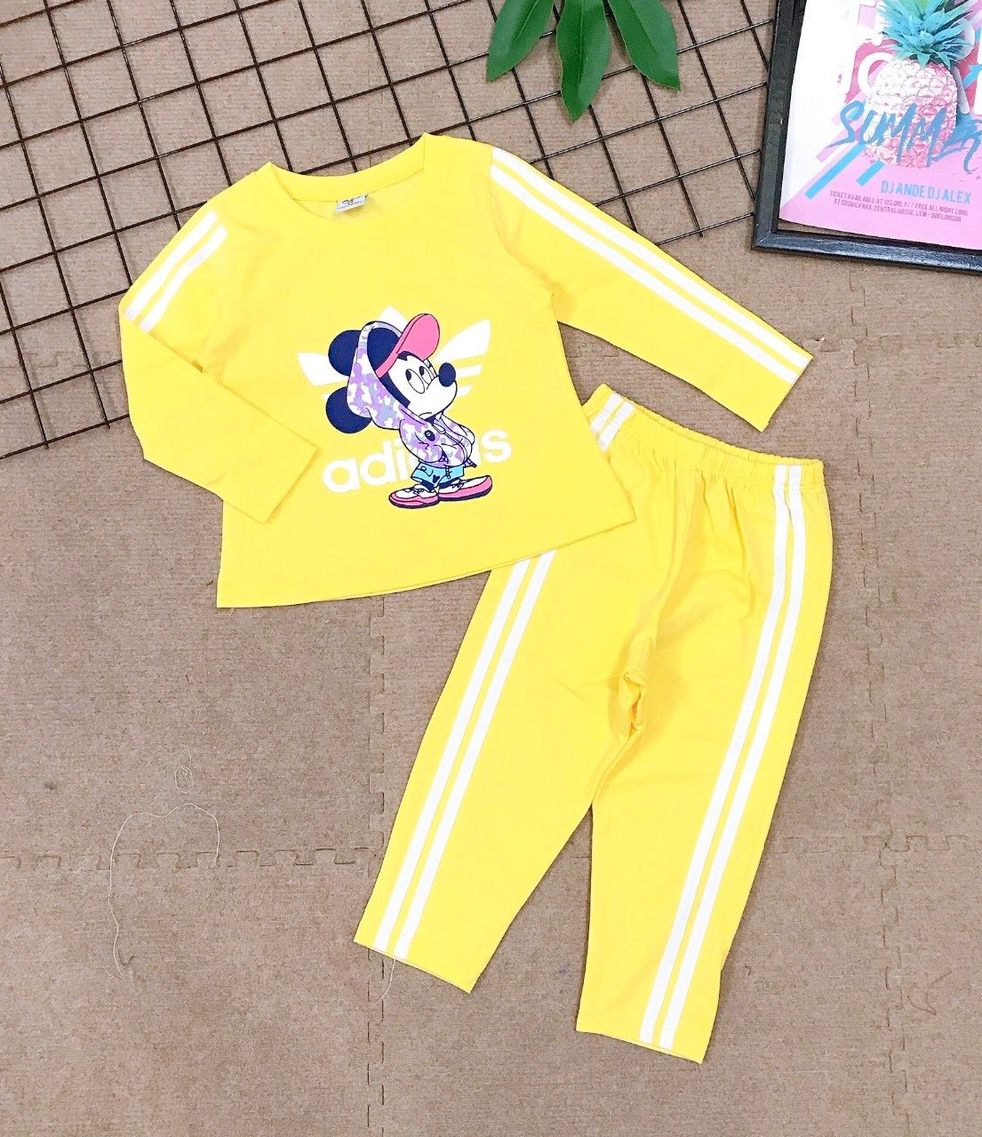 Bộ thun dài tay mickey bé gái từ 1-6 tuổi