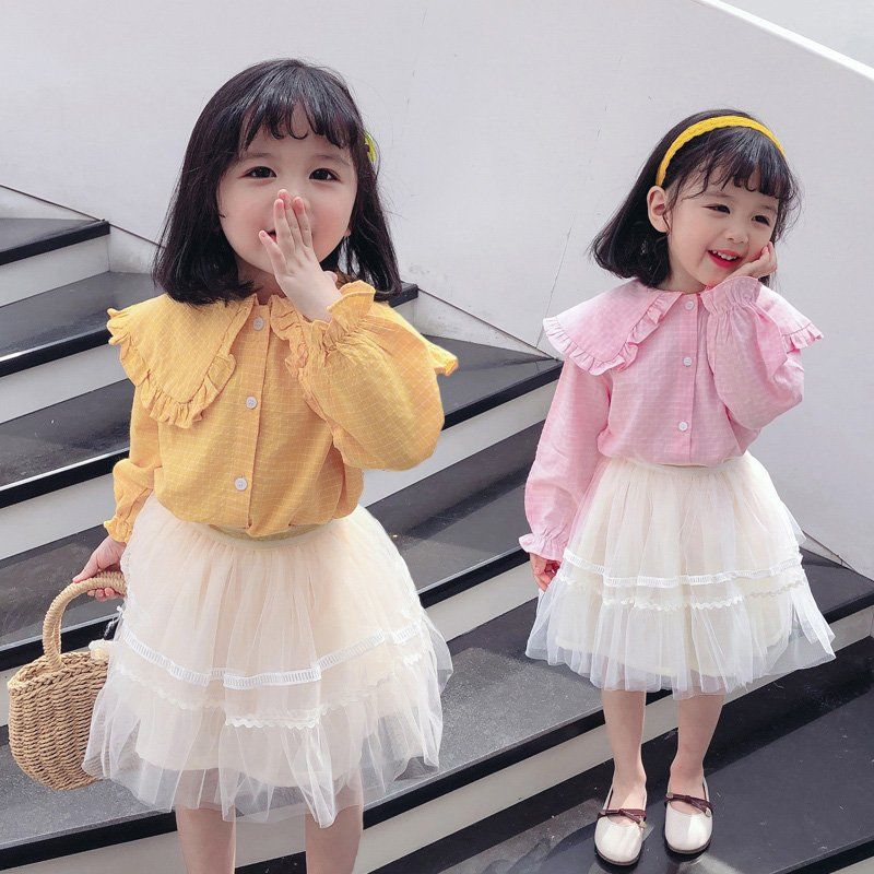 Set áo tay dài váy ren tiểu thư