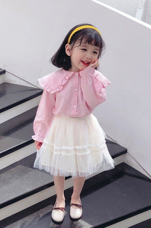 Set áo tay dài váy ren tiểu thư