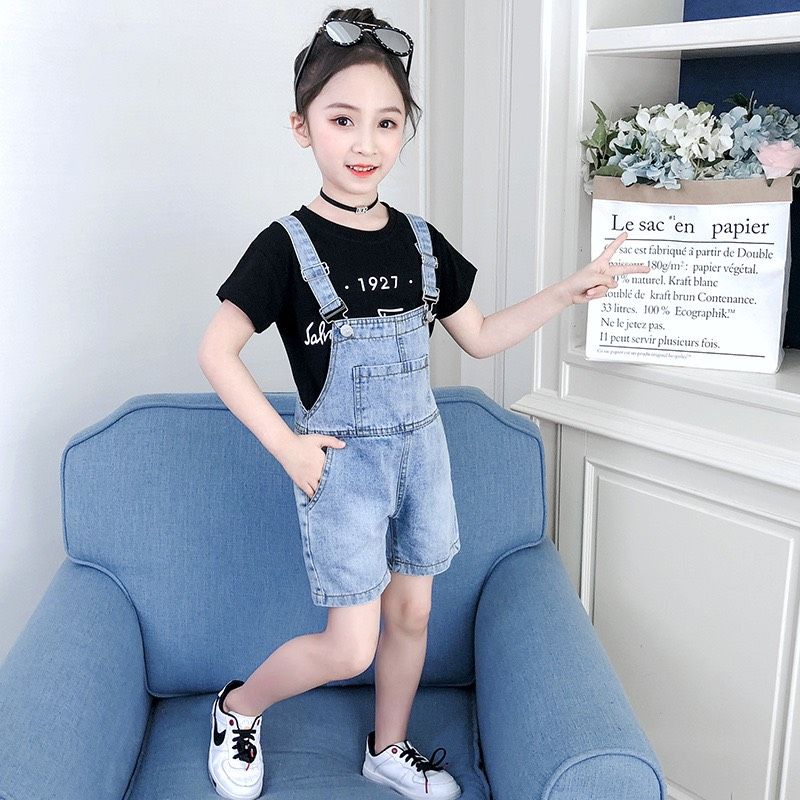 Set yếm jean 1927 bé gái