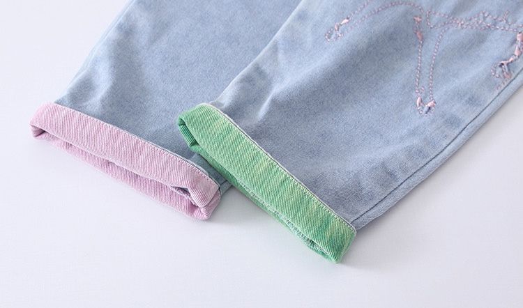 Set yếm jean áo tay dài bé gái