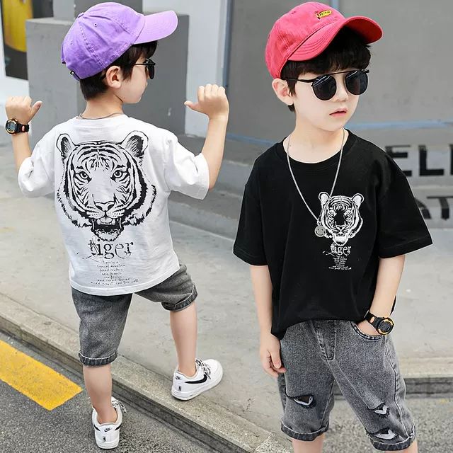 Set jean lửng Tiger bé trai