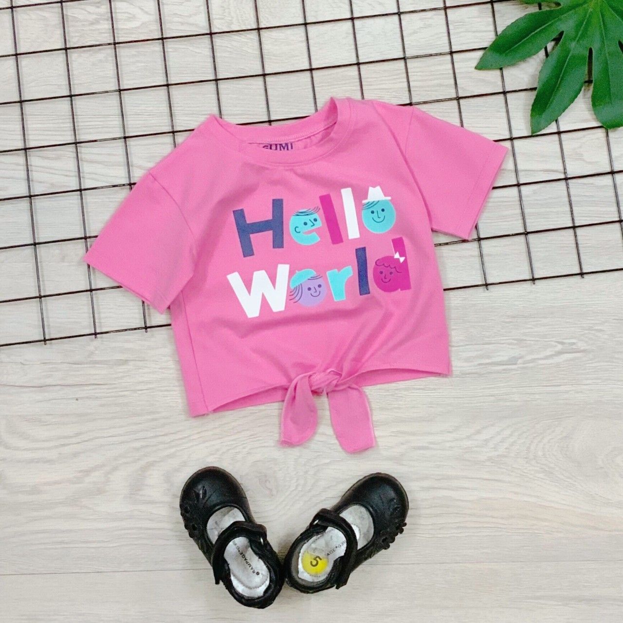 Áo thun croptop Hello World