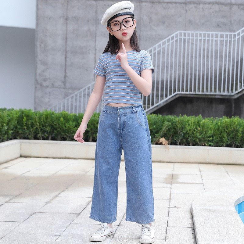 Set quần ống loe bé gái