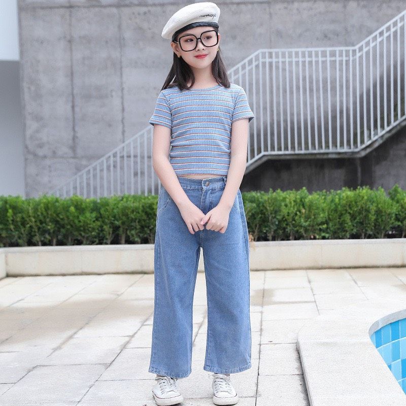 Set quần ống loe bé gái