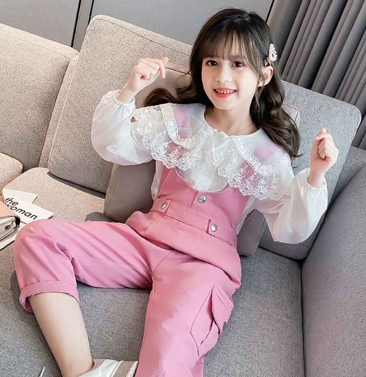 Set yếm hồng áo cổ sen