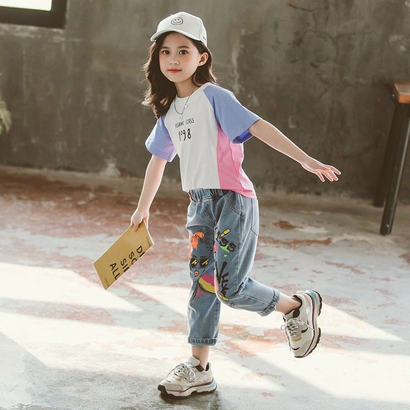 Set jean lửng bé gái 1998