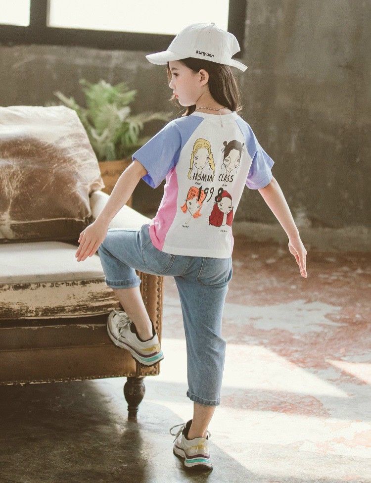 Set jean lửng bé gái 1998