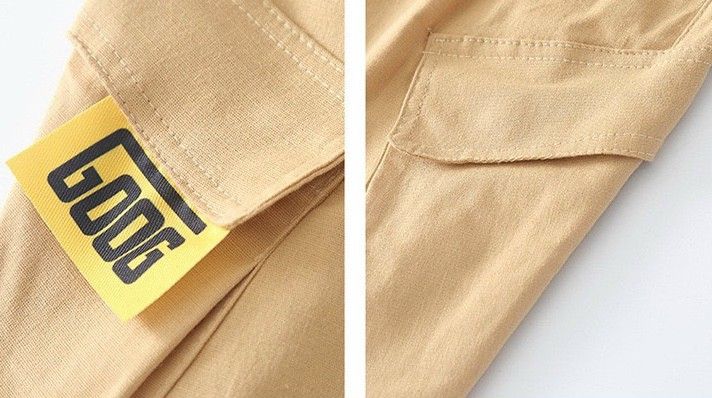 Set áo thun sọc 7 màu quần kaki bé trai