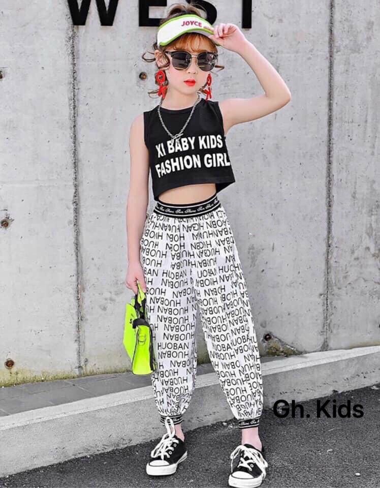 Bộ áo croptop quần alibaba