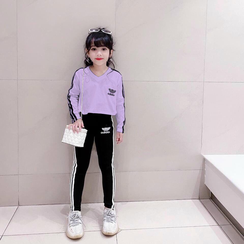 Bộ thun thể thao tay dài bé gái