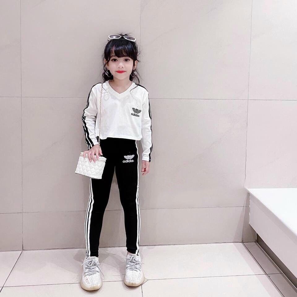 Bộ thun thể thao tay dài bé gái