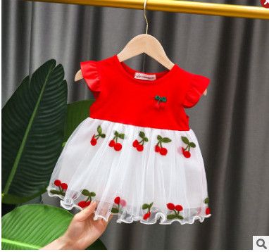 Đầm cherry bé gái