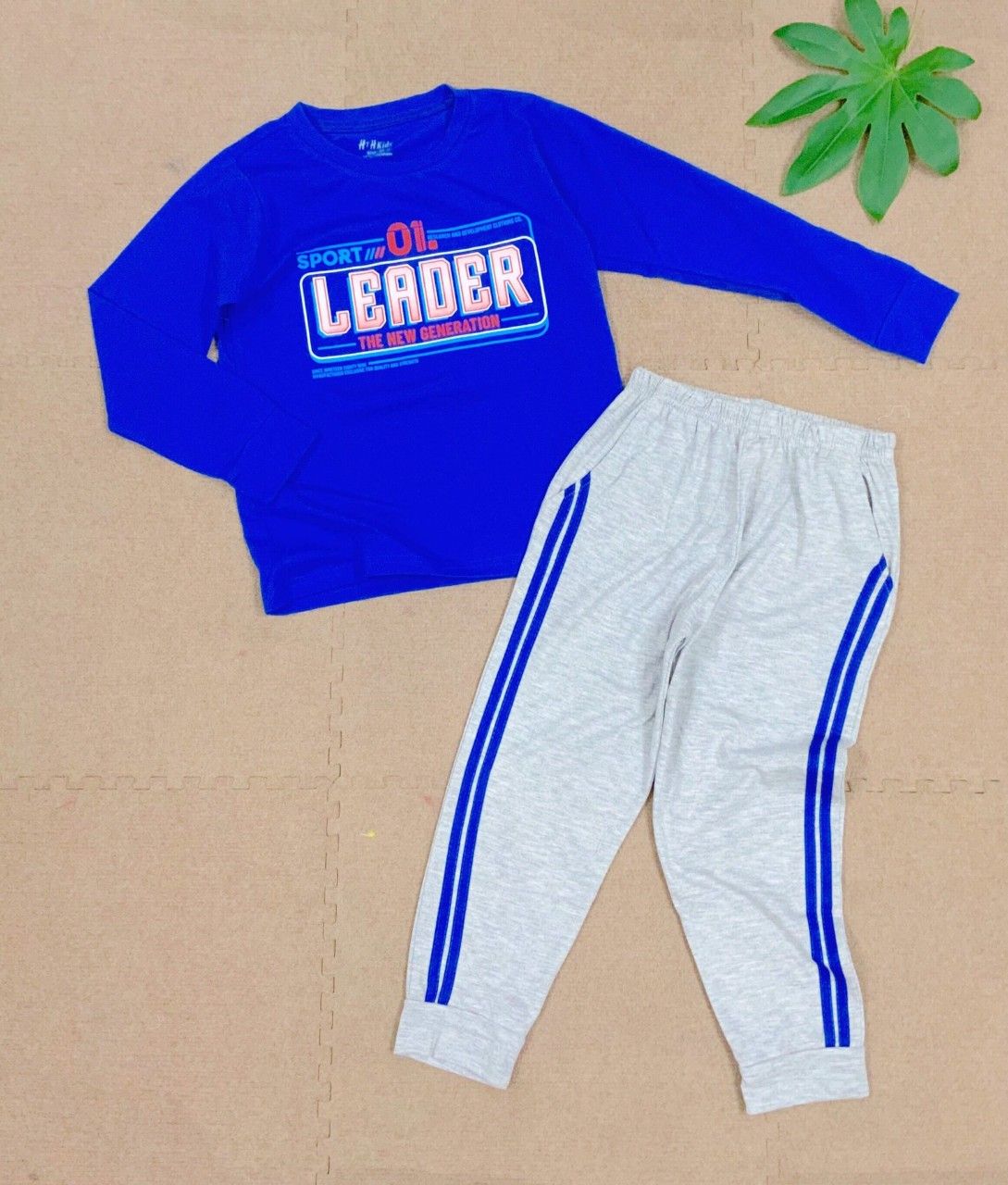 Bộ thun dài tay Leader bé trai