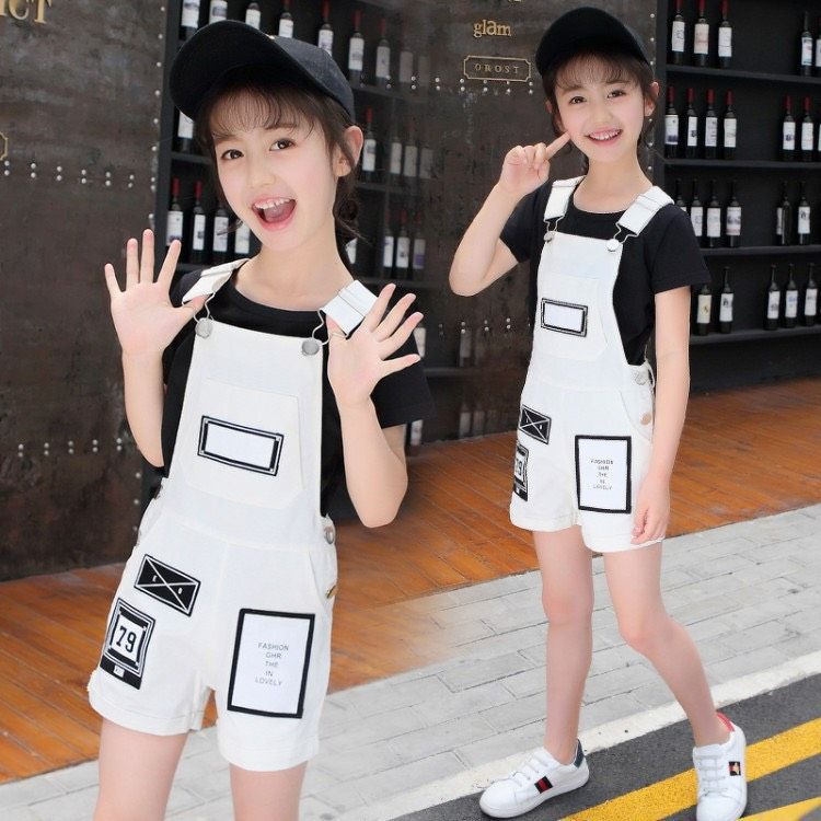 Set yếm short kaki bé gái