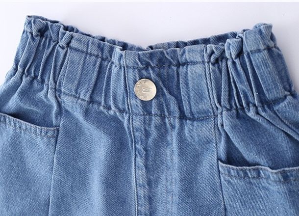 Set jean short bé gái