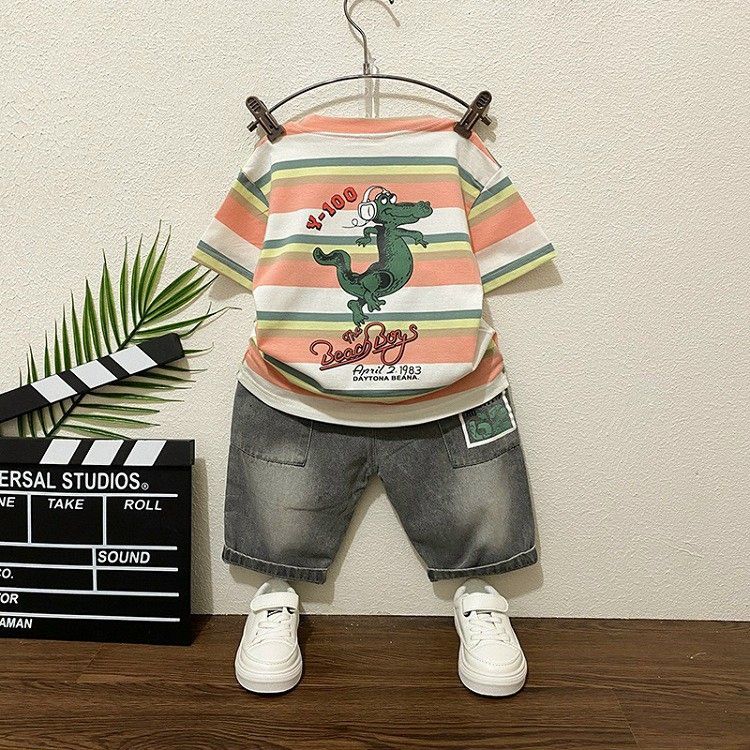 Set jean cá sấu bé trai