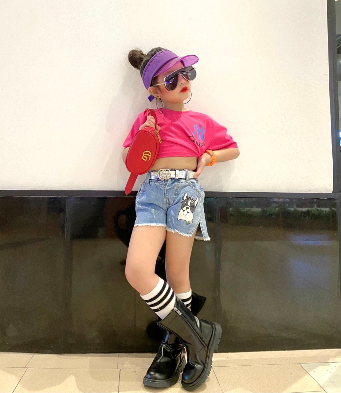 Bộ jean short Show Time bé gái