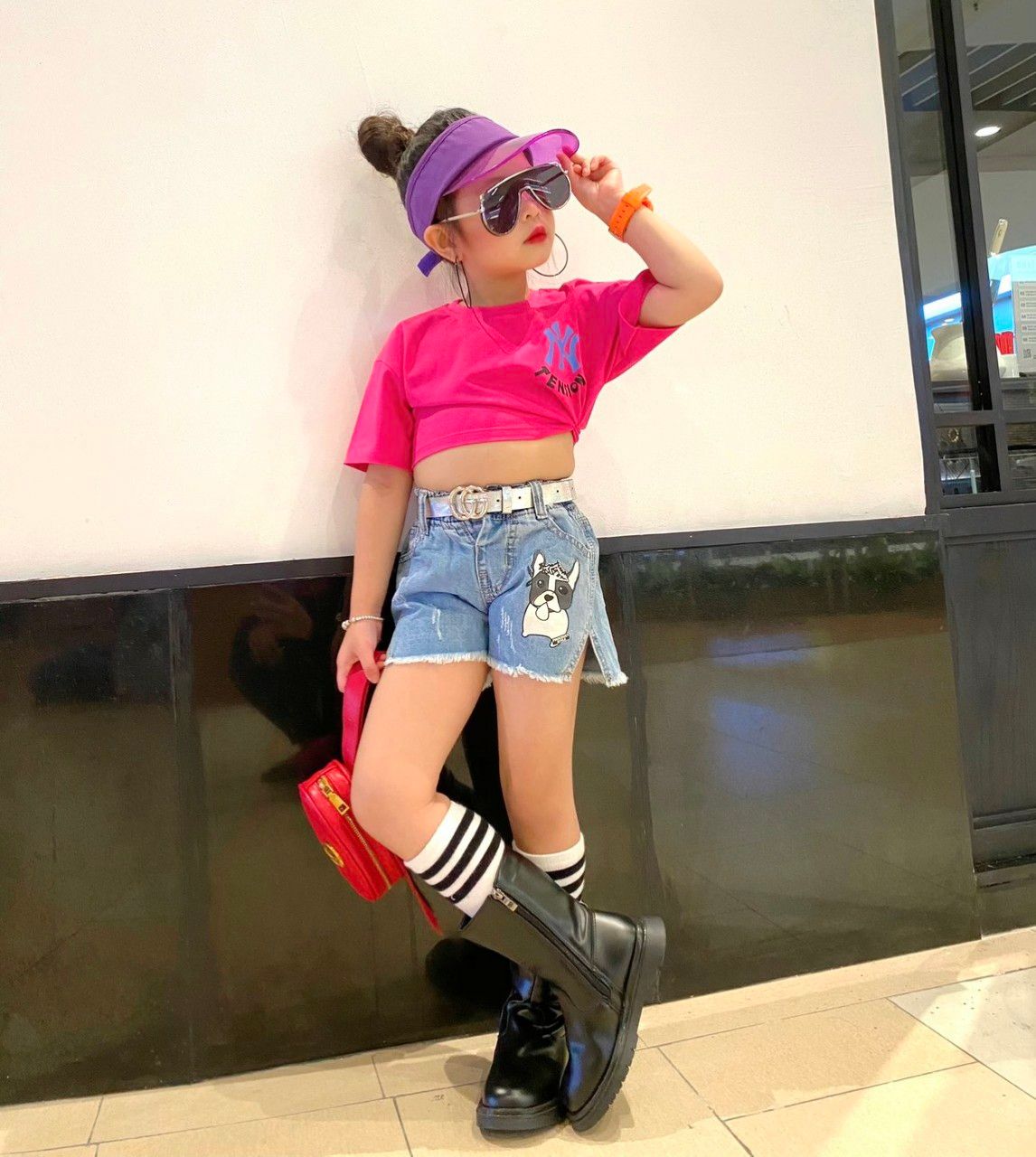 Bộ jean short Show Time bé gái