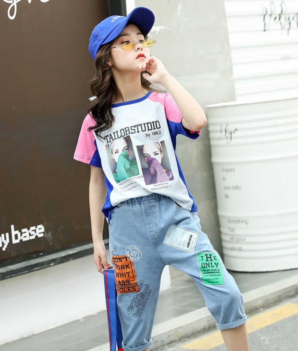 Set jean lửng 2 cô gái