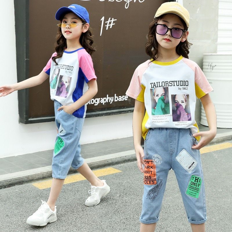 Set jean lửng 2 cô gái