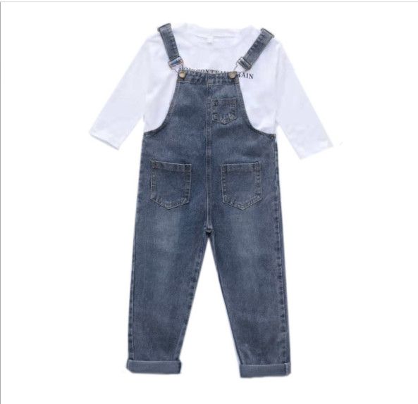 Quần yếm jean dài bé gái