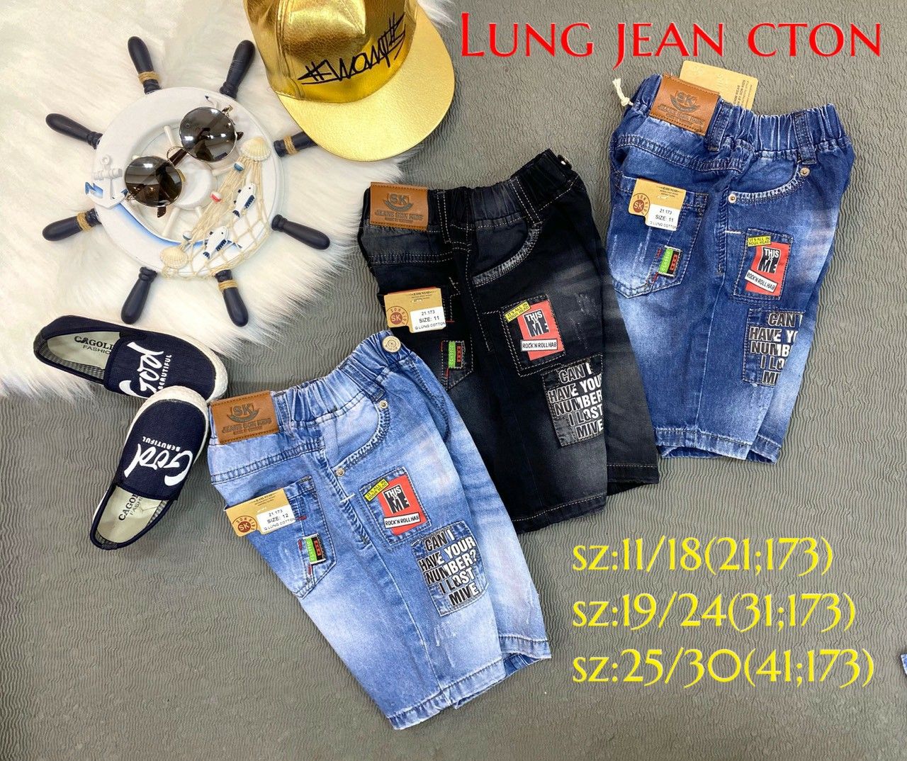 Quần jean lửng bé trai