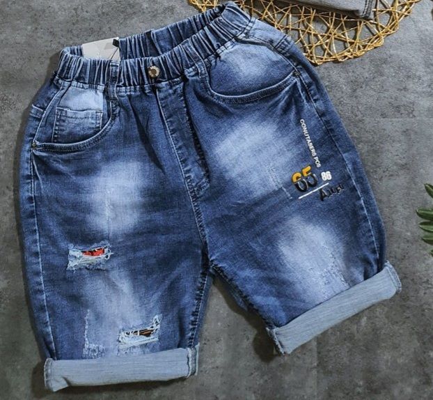 Quần jean lửng wax rách cho bé trai