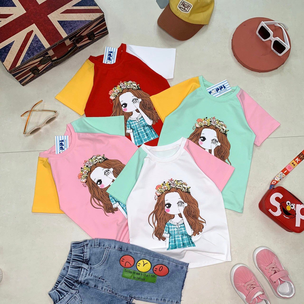 Set jean lỡ cô gái