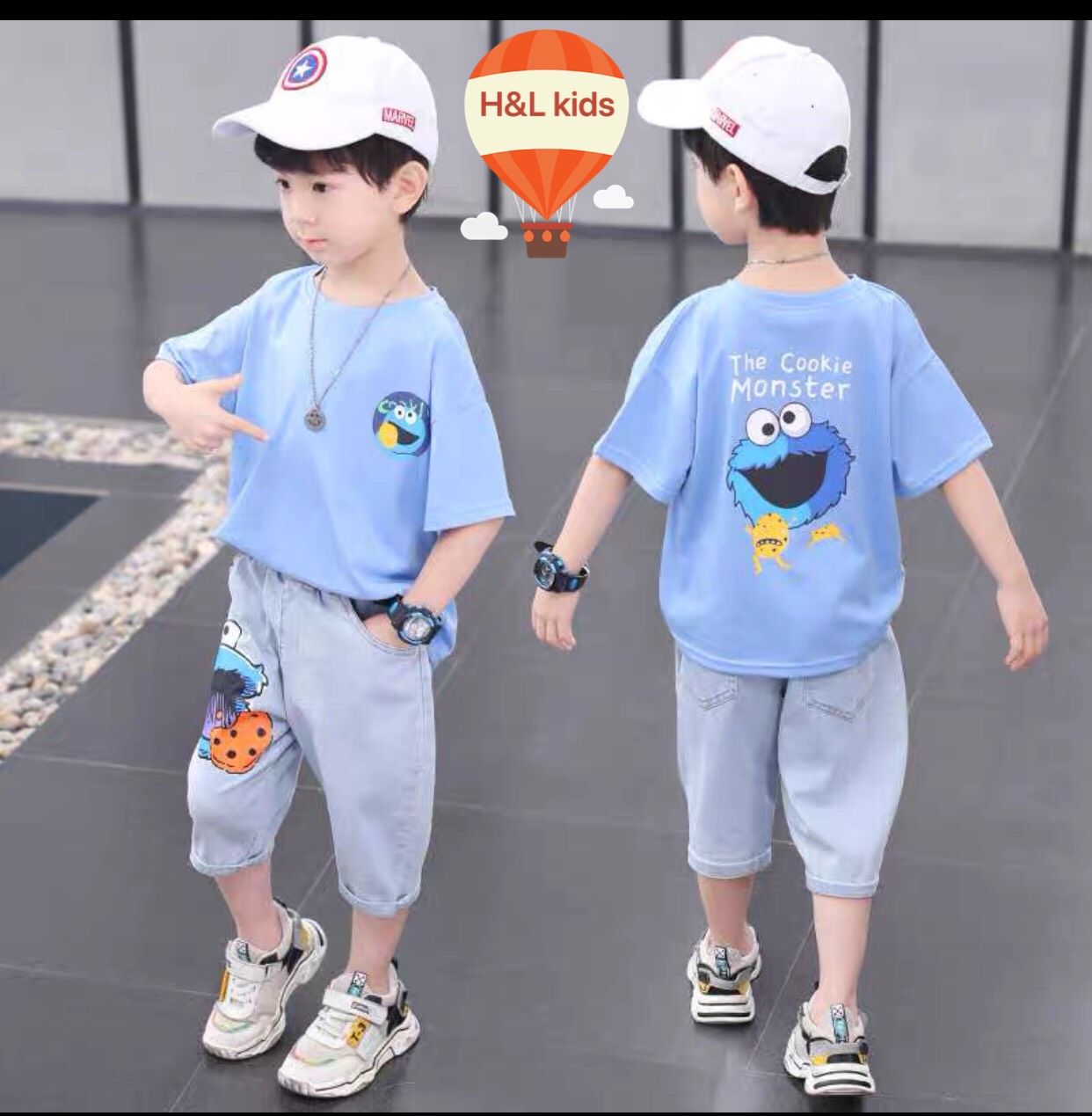 Bộ jean cá heo bé trai
