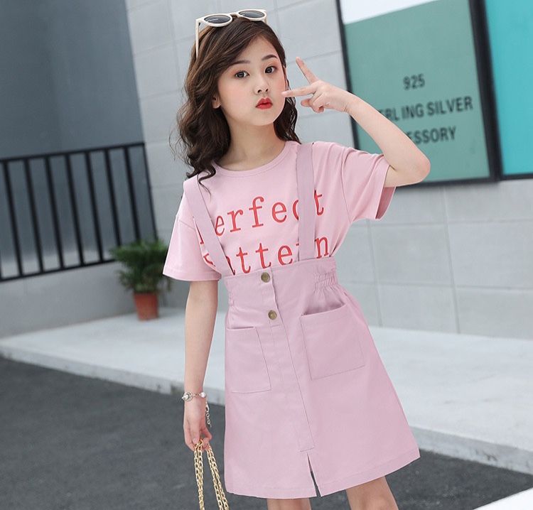 Set yếm kaki hồng