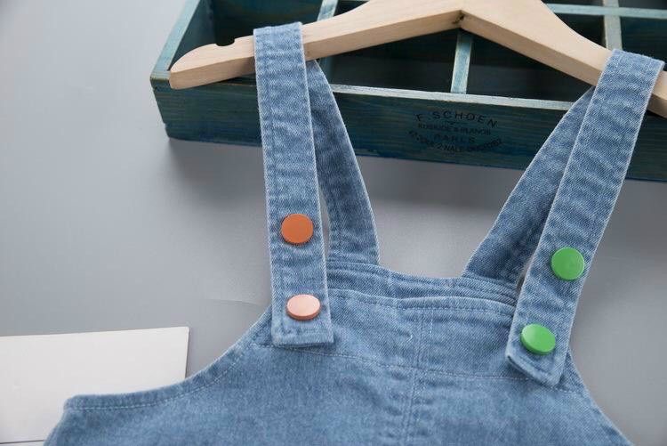 Set yếm jean áo tay dài bé trai