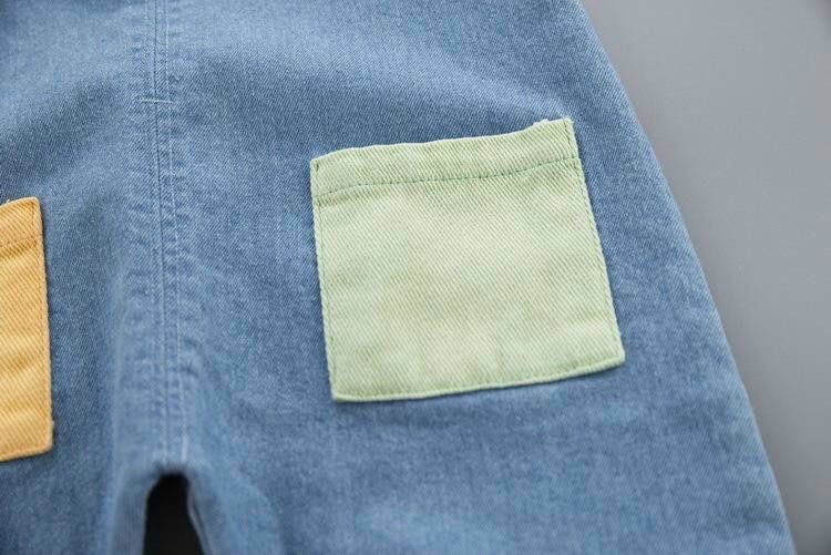 Set yếm jean áo tay dài bé trai