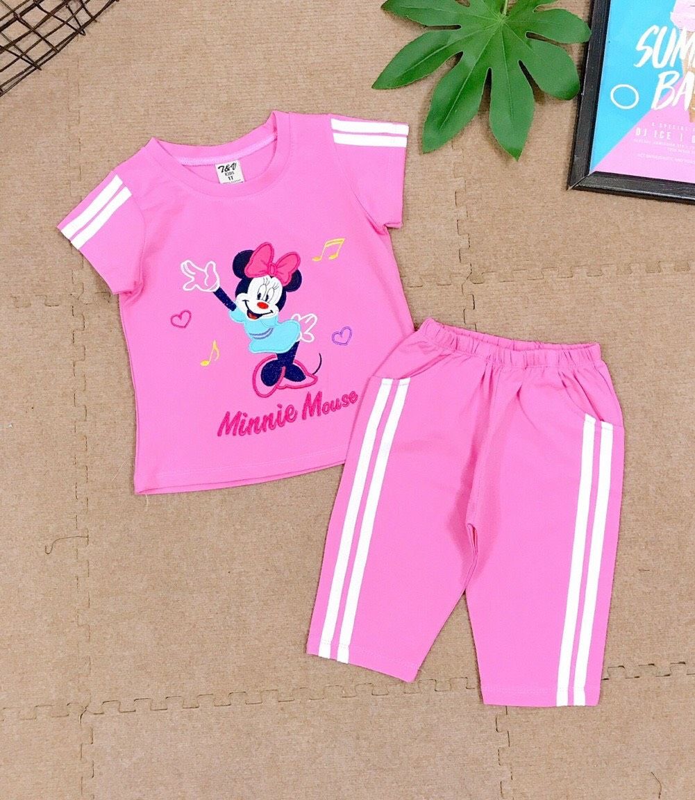 Bộ thun lửng Mickey bé gái