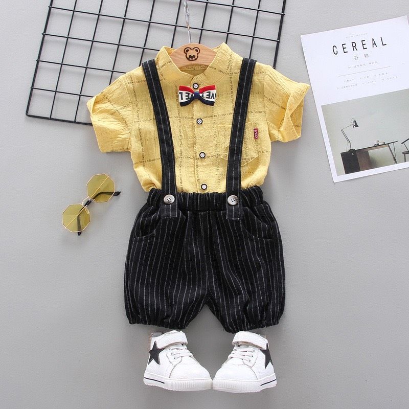 Set yếm sọc công tử bé trai