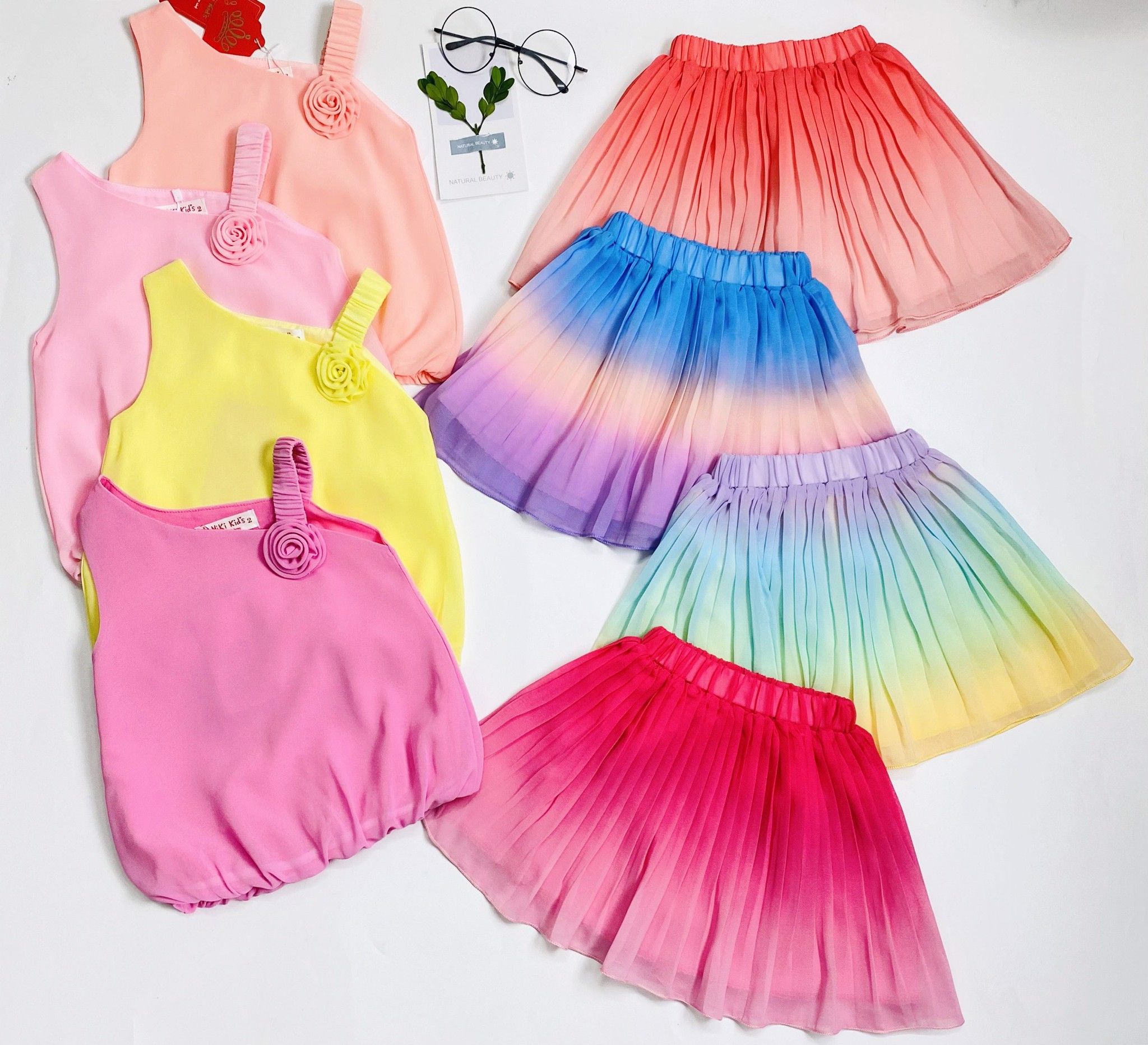Set váy áo lệch vai