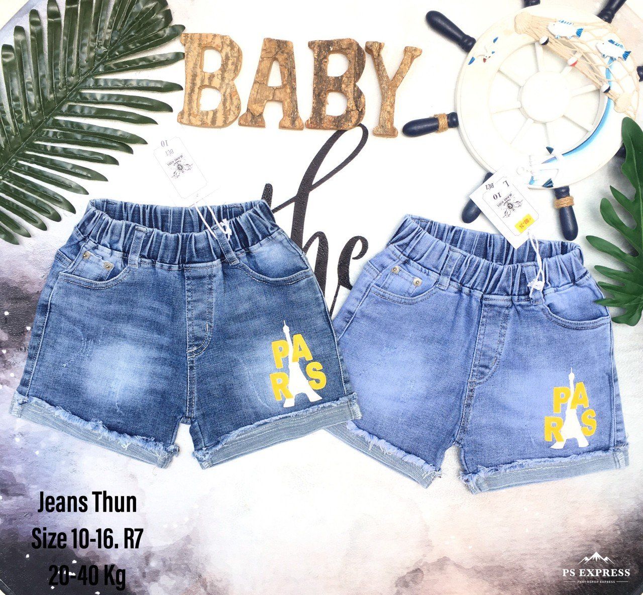 Quần short jean Paris