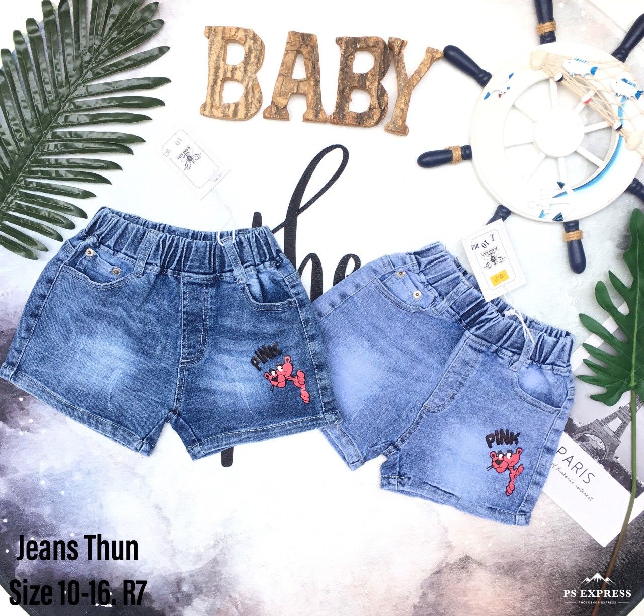 Quần jean short báo hồng
