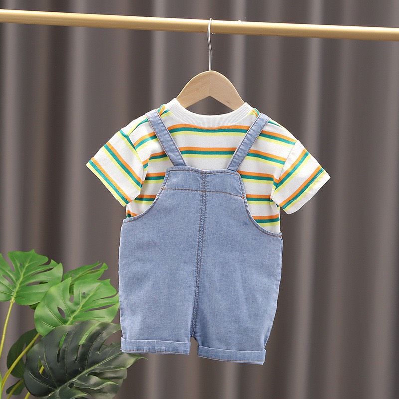 Set yếm jean gấu