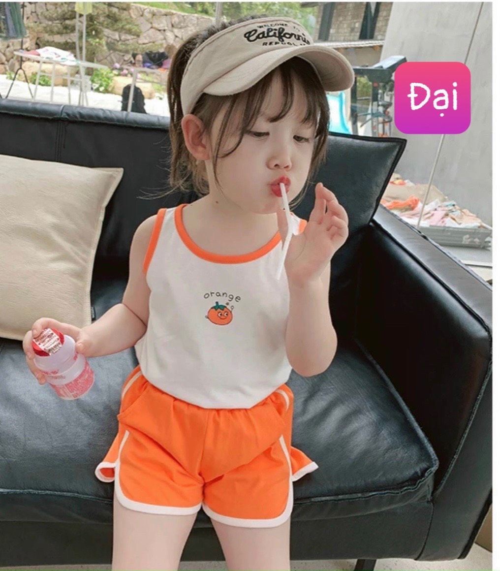 Bộ cotton đùi trái cây bé gái
