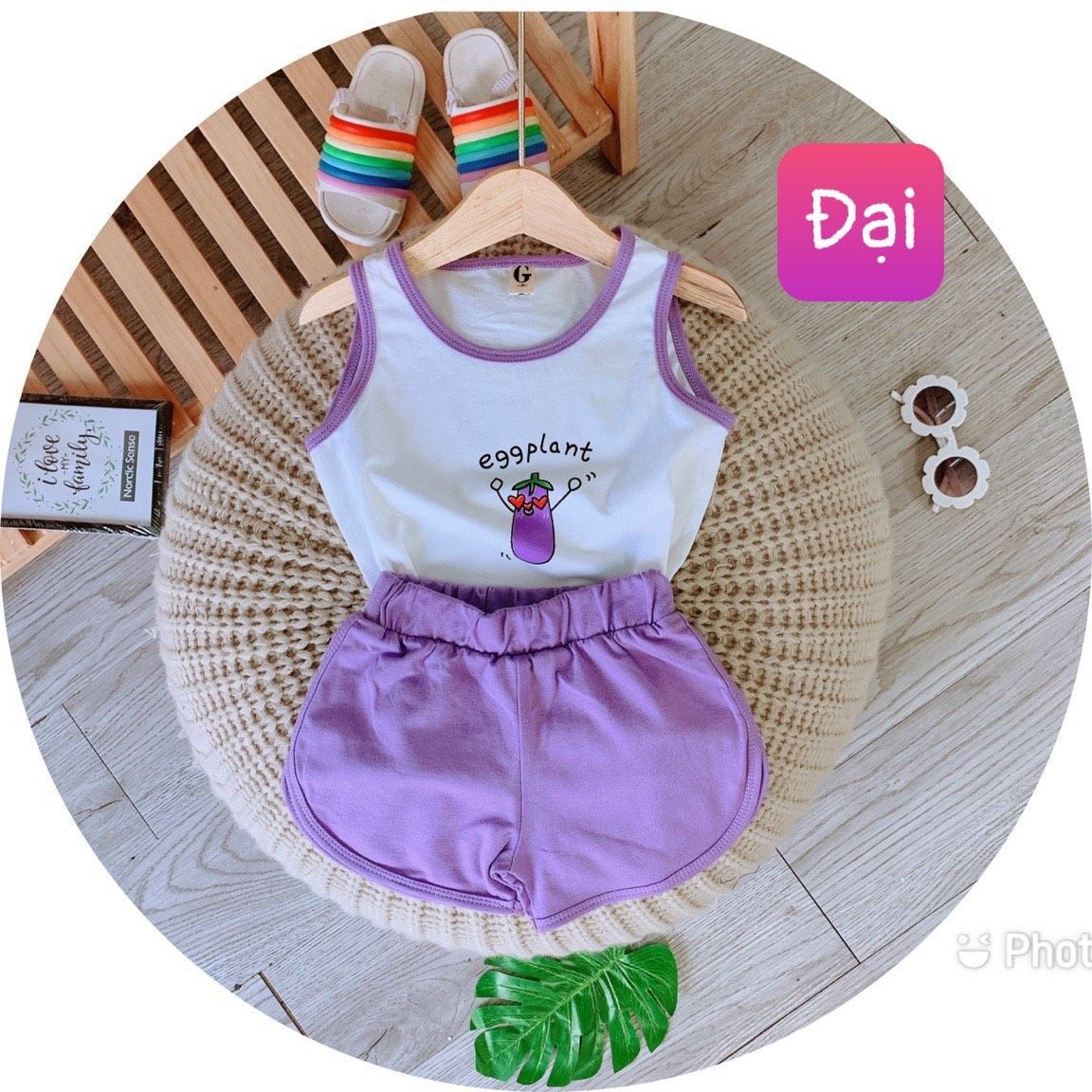 Bộ cotton đùi trái cây bé gái