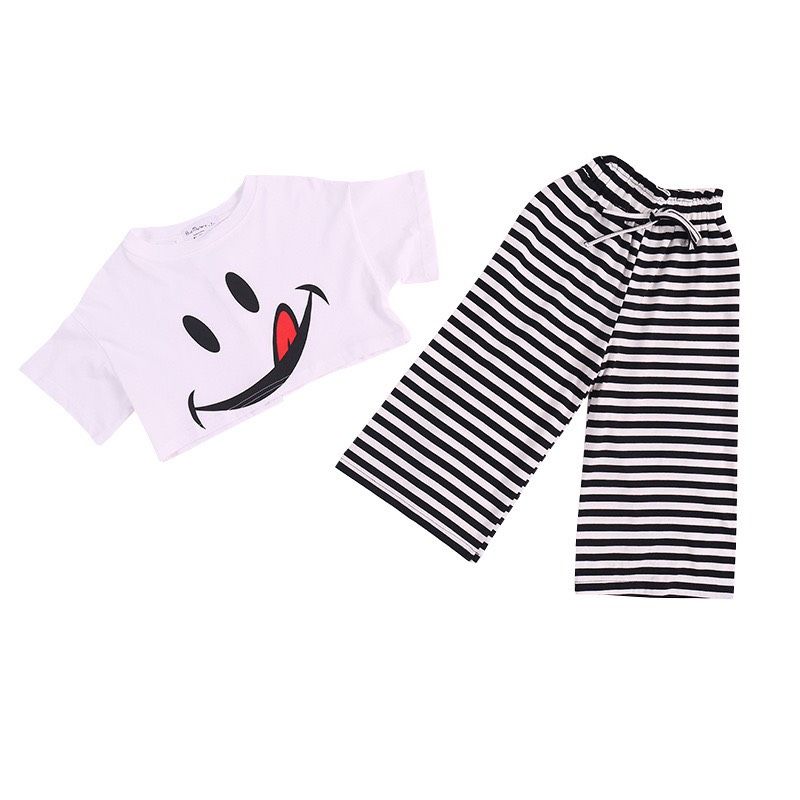 Set áo croptop mặt cười
